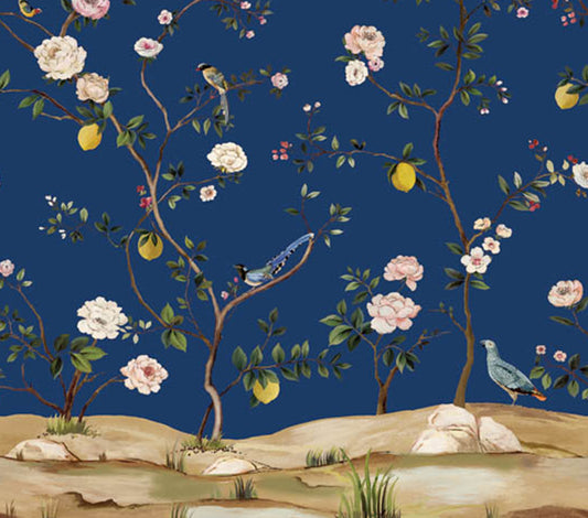 Blossom Mural Blue