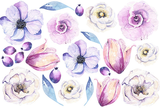 Flowers Mauve - Cut Outs